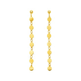 14k Yellow Gold Post Dangle Earrings with Polished Circles