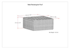 Nate Square Pouf Patterned Grey Melange