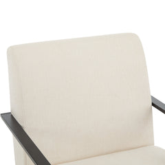 Modern Beige Lounge Chair Set with Polyester Upholstery and Metal Frame