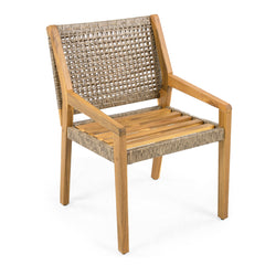 Outdoor Dining Set – Acacia Wood Hermosa Table & Wicker Chairs