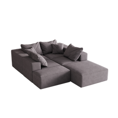Modern Upholstered Sectional Boneless Couch Set