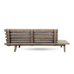 Hillcrest V Shaped 4-Piece Sofa Set - Gray Acacia Wood with Water Resistant Fabric