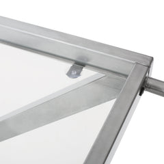Modern Z-Shaped Bar Cart with Tempered Glass Shelves