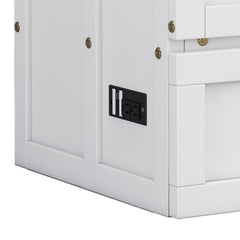 Solid Pine Murphy Bed Chest with Charging Station and Large Storage Drawer