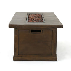 Transitional 56'' Rectangular Outdoor MGO Propane Fire Pit with 50,000 BTU