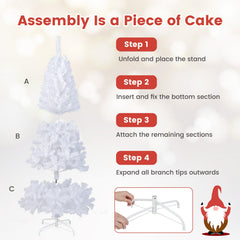 8 ft White Artificial PVC Christmas Tree with Stand