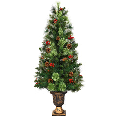 LED Christmas Tree with Red Berries Pine Cones