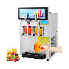 Commercial 16L 1155W Double Bowl Stainless Steel Slushy Margarita Machine (SAK98402)