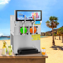Commercial 16L 1155W Double Bowl Stainless Steel Slushy Margarita Machine (SAK98402)