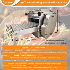 Heavy-Duty Commercial Automatic Corn Tortilla Making Machine (SAK60513)