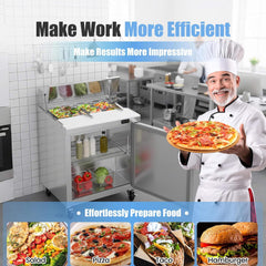 Commercial Stainless Steel Sandwich Prep Table Refrigerator (SAK19586)