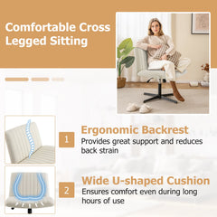 Criss Cross Legged Chair No Wheels 120° Rocking Adjustable Height