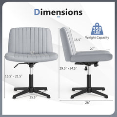 Criss Cross-Legged Swivel Desk Chair No Wheels