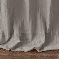 Solid Crushed Curtain Panel Pair (2 Pcs Window Panels) - Grey