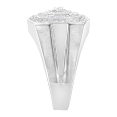14K White Gold Men's 1 CTTW Diamond Band Ring