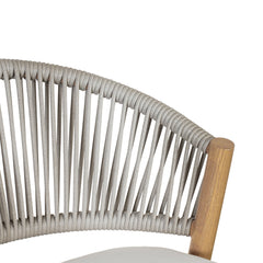 Outdoor Bar Height Aluminum Frame Counter Stools with Scallop-shaped Backrest & Water-resistant Cushions