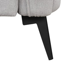 111" Upholstered 3-Seater Sofa with Curved Design and Two Printed Pillows