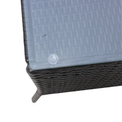 4 PC Rattan Patio Furniture Set Outdoor Cushioned Wicker Sofa Green Cushion