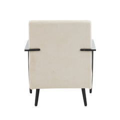 Modern Beige Lounge Chair Set with Polyester Upholstery and Metal Frame