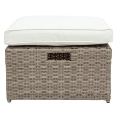 U-Style Patio Furniture 4 Piece Outdoor Wicker Sectional Sofa Set with Ottoman and Cushions