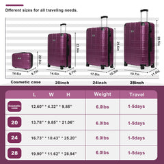 Luggage Sets ABS+PC Hardshell 4pcs Spinner Wheels with TSA Lock