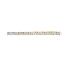10k Yellow Gold 5.00 Cttw Diamond Oval Banded Link Bracelet (I-J Color, I1-I2 Clarity) - 7" Inches