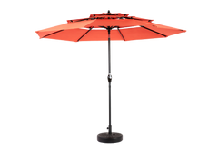 Aluminium 10ft 3-Tier Auto-Tilt Outdoor Patio Umbrella - Orange