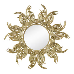 38' Sunburst Metal Decorative Mirror with Gold Finish