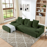 110.25x67'' Modern Upholstered L-Shape Sectional Sofa Velvet Green