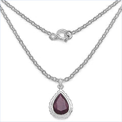 14.10 Carat Genuine Ruby .925 Sterling Silver Pendant