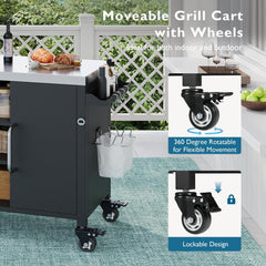 K&K 55.5' Outdoor Kitchen Island with 304 Stainless Steel Sink