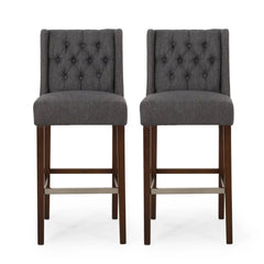 Solstara Upholstered Dining Barstool with Button Tufted and Wing Back