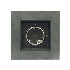 Modern Iron Square Fire Pit with Stone Gray Finish