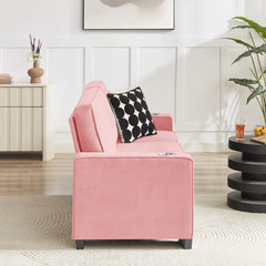 Modern Snowfleece Fabric 3 Seater Sofa With Cup Holder
