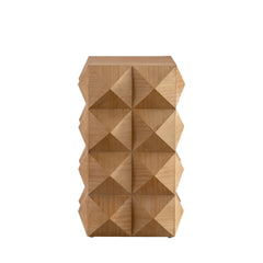 23.62" Height Three-Dimensional Embossed Pattern Wooden Nightstand