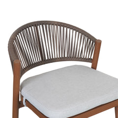 Outdoor Bar Height Aluminum Frame Counter Stools with Teak Finish