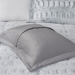 Full/Queen Back Print Long Fur Comforter Mini Set