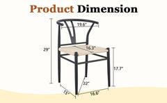 Wesborn Chair - Y-Shaped Medieval Style Armchair for Dining Table, Set of 4