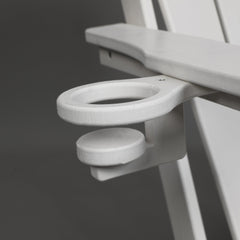 Folding Adirondack Chair with Dual Cup Holder - White