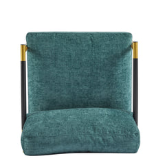 Modern Accent Chair with Plush Cushions and Wooden Armrests