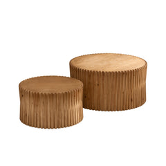 Vintage Fashion Style Cylindrical Nesting Coffee Table Set
