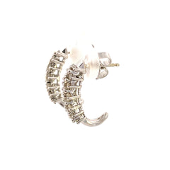 1.09ct Diamond Diamond Hoop Earrings 14KT White Gold