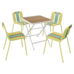 modern striped chair set with folding table