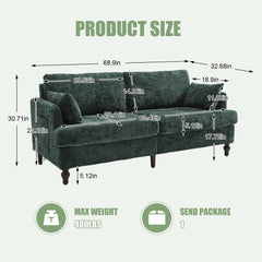 2 Seater Sofa With LED Light, USB Charging Port, And Storage Bag
