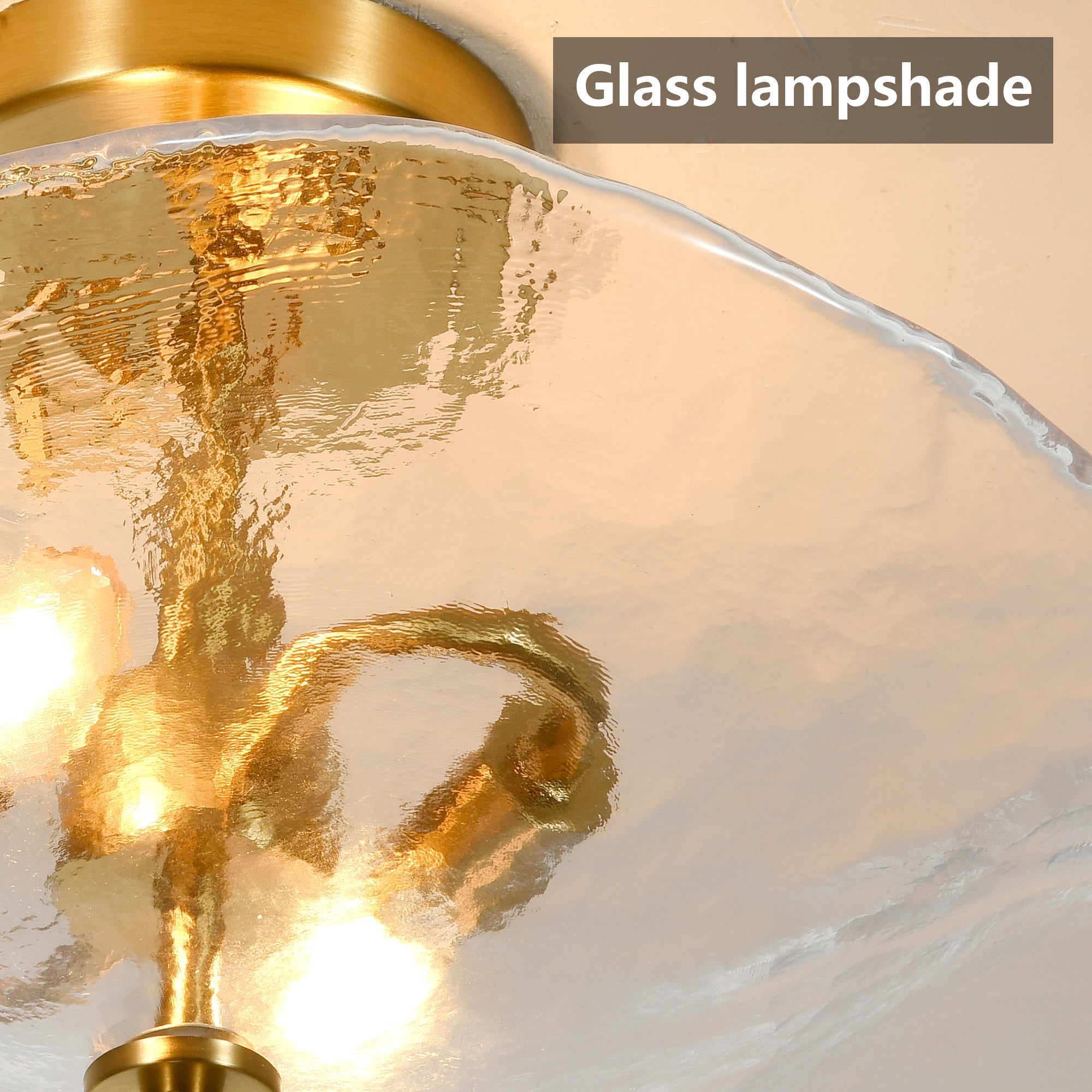 Glass Semi Flush Mount Ceiling Light
