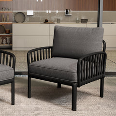 Outdoor Patio Club Chair with Waterproof Thick Cushion