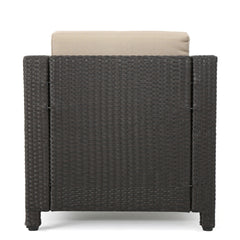 Puerta Club Chair MP1 Outdoor Comfort Weather-Resistant Cushions Mixed Black Faux Rattan