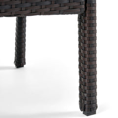 HONOLULU Brown Club Chair Set of 2 with Weather-Resistant Wicker Finish and Cushions