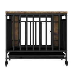 Wooden Dog House Dining Table with Iron Door