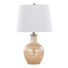 Gloria Round 20" Contemporary Glass Accent Lamp - Set of 2